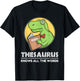 Thesaurus Knows All The Words T-Rex Dinosaur Pun T-Shirt - T-Shirt | Black