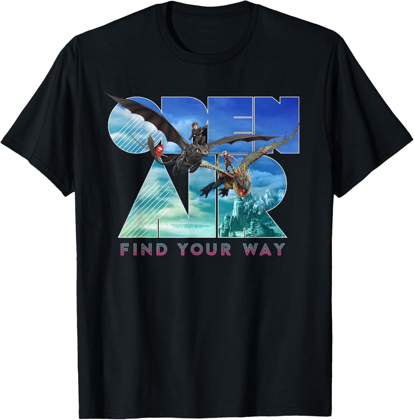 How to Train Your Dragon 3 Hidden World Open Air T-Shirt - T-Shirt | Black