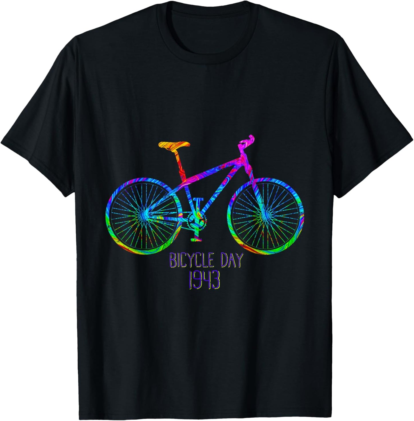 Bicycle Day 1943 Acid Creator | LSD Trippy Bike Gift T-Shirt - T-Shirt | Black