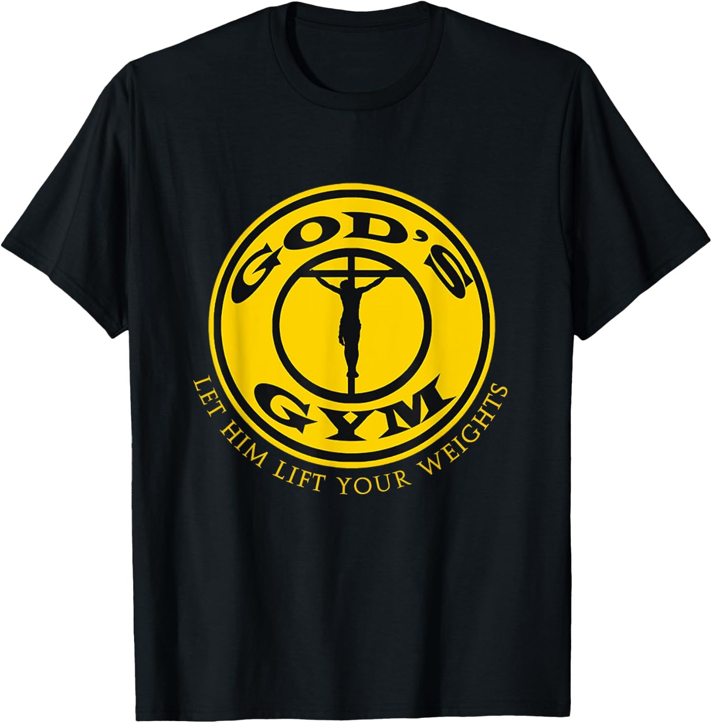 GODS GYM RELIGION T SHIRT Christ Jesus Church T-Shirt - T-Shirt | Black