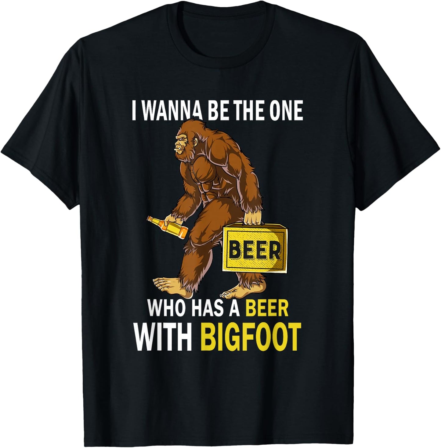 Beer With Bigfoot Idea Gift Sasquatch Man's T-Shirt - T-Shirt | Black