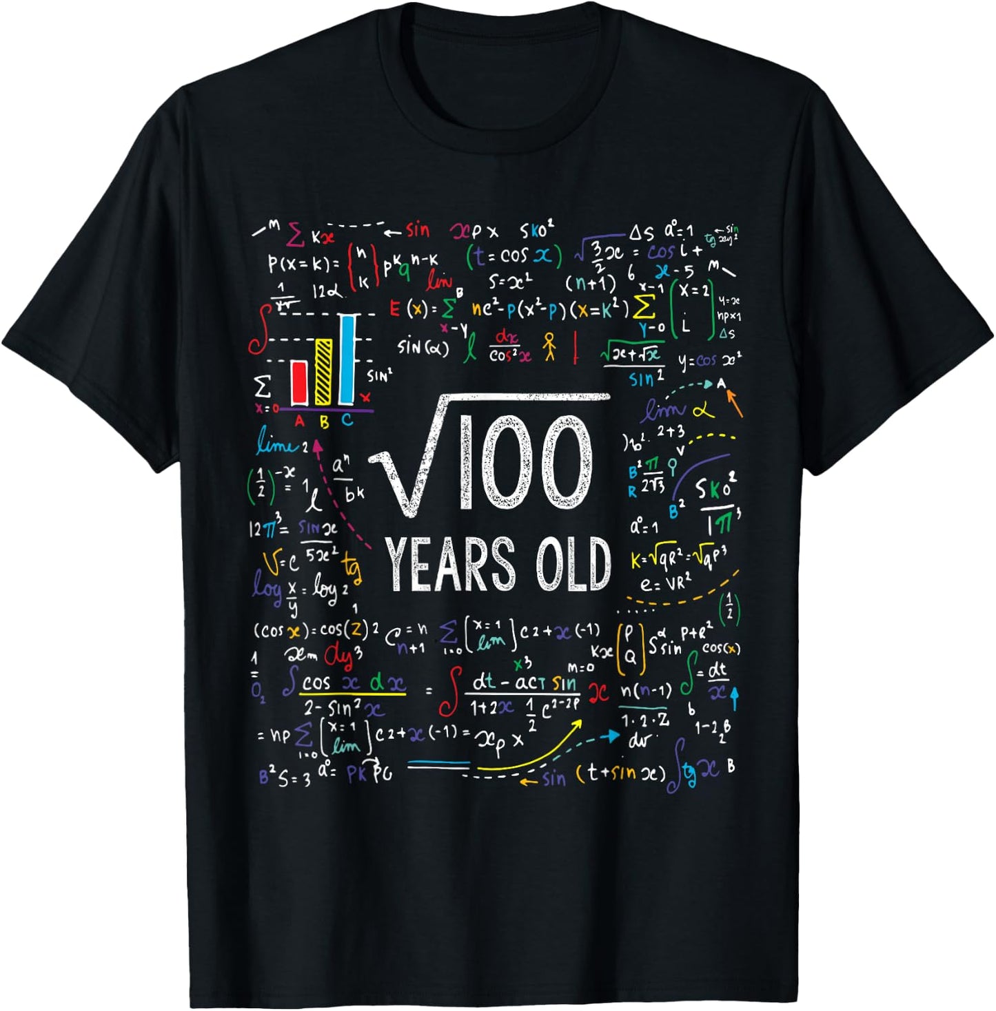 Square Root of 100 10th Birthday 10 Year Old Gifts Math Bday T-Shirt - T-Shirt | Black