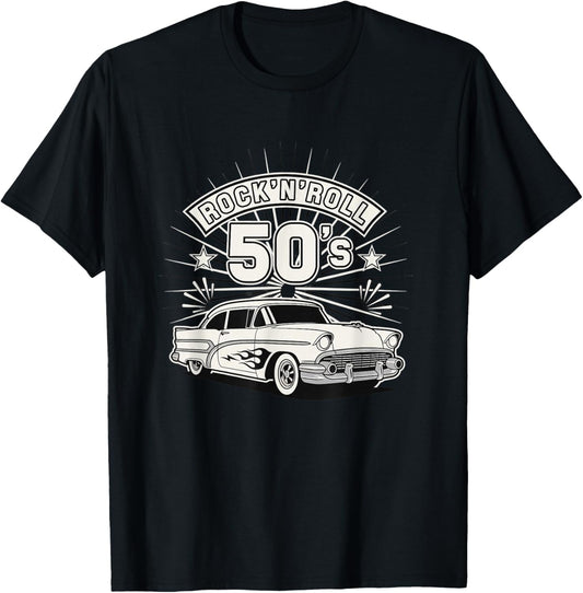Rock N Roll 50S Retro Car Vintage 1950S Kids Classic T-Shirt - T-Shirt | Black