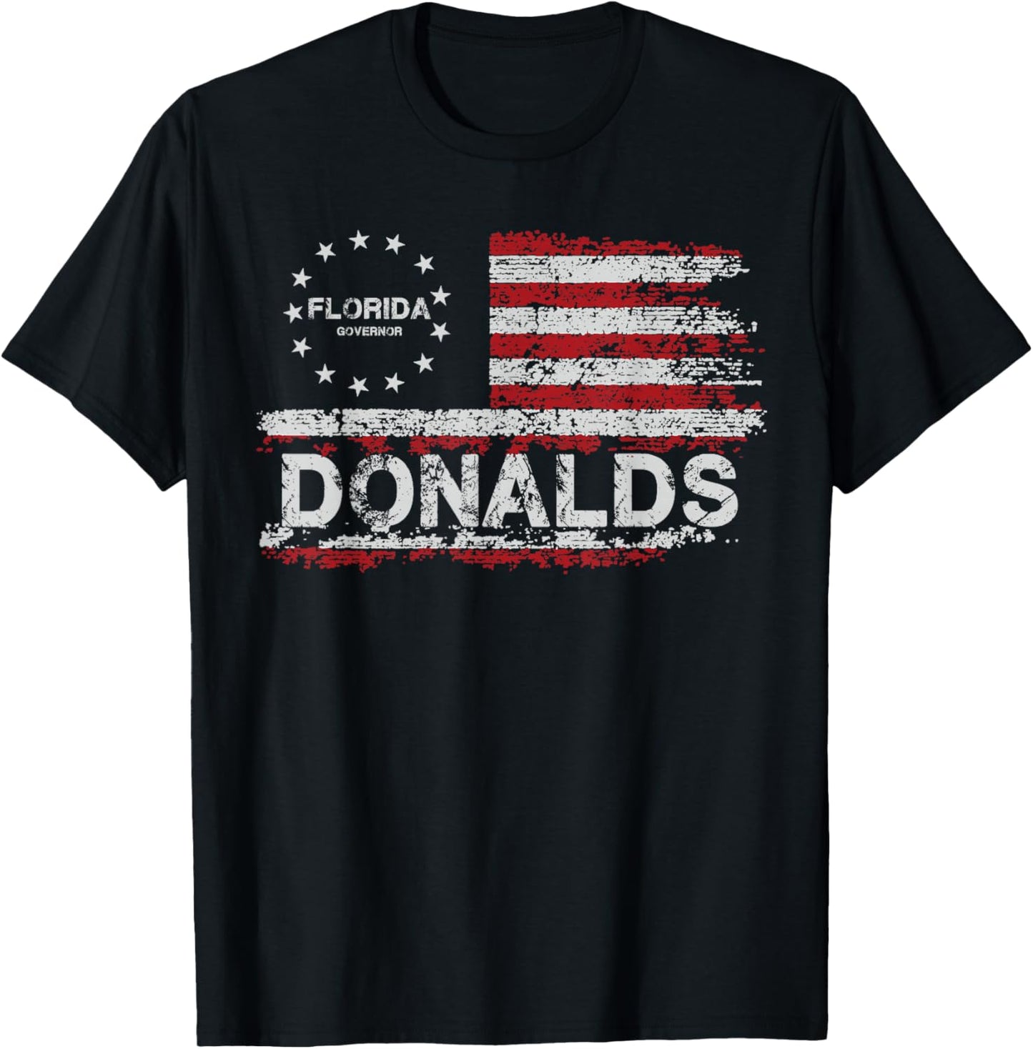 Byron Donalds Florida Governor 2026 US Flag Retro Men Women T-Shirt - T-Shirt | Black