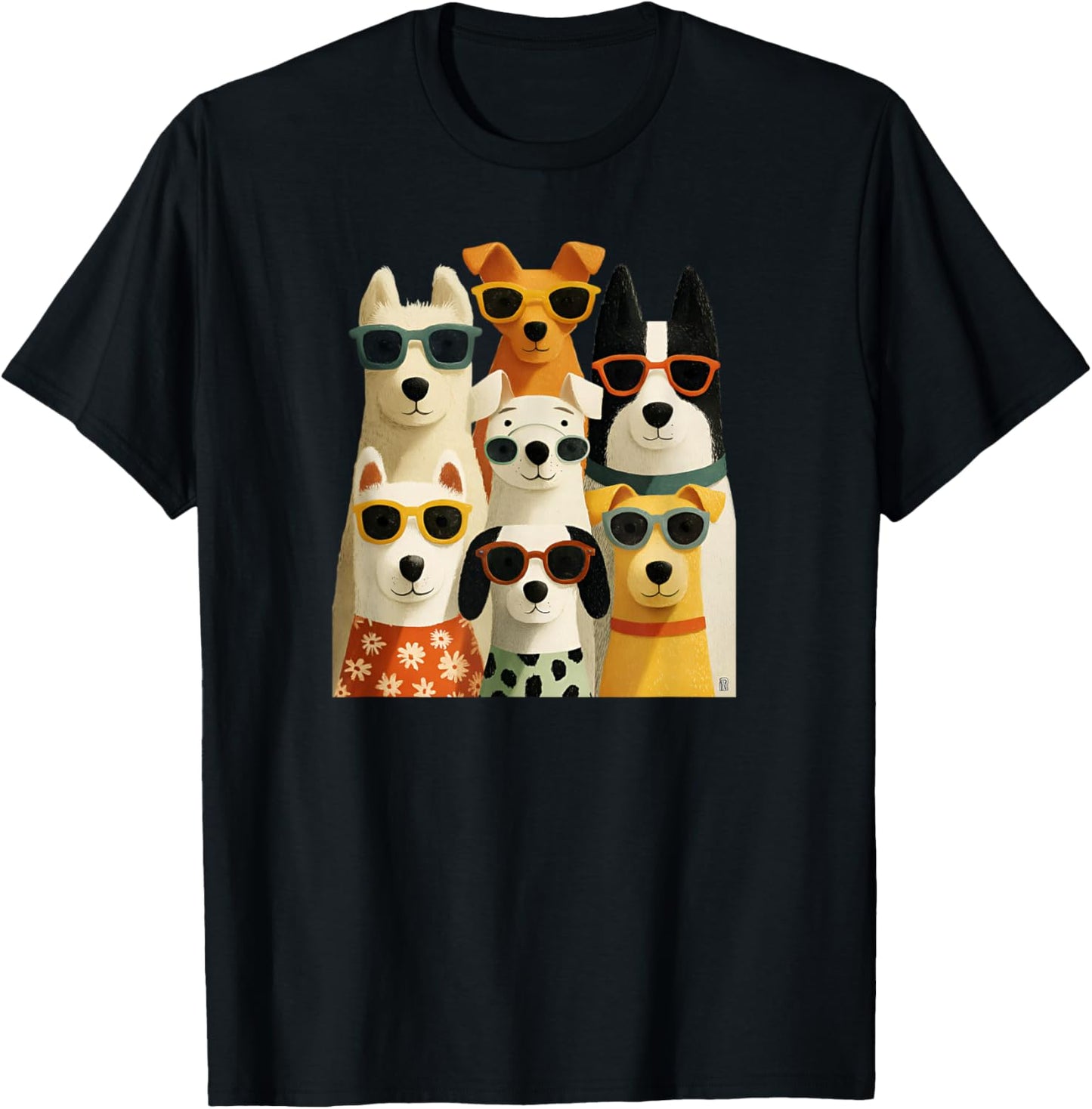 Cool Dogs Sunglasses Graphic Humor Men Women Funny Dog T-Shirt - T-Shirt | Black