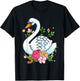 Cute Swan Art Girls Animal Waterfowl Swan Lover T-Shirt - T-Shirt | Black