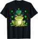 Irish Shamrock Leprechaun Hat Frog St Patrick's Day T-Shirt - T-Shirt | Black