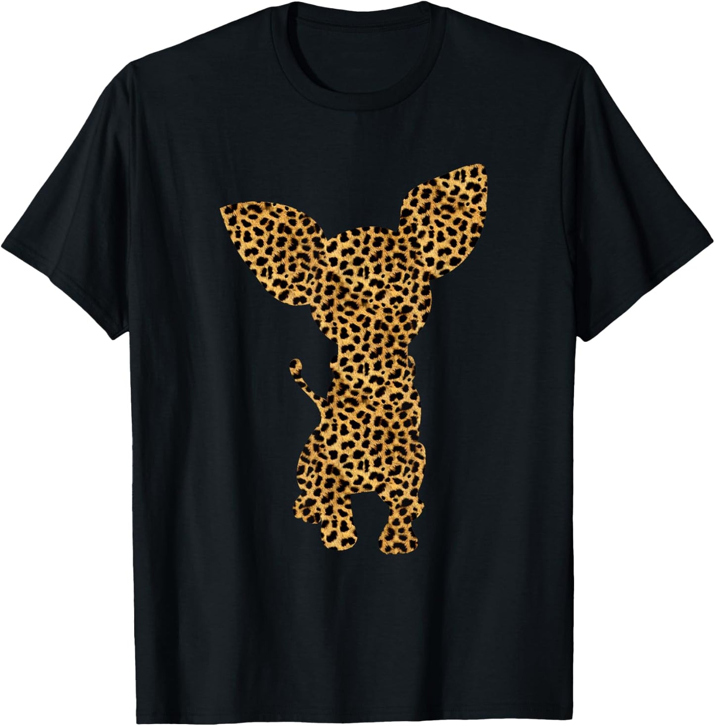 Chihuahua Leopard Print Dog Pup Animal Lover Women Gift T-Shirt - T-Shirt | Black
