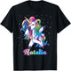 NATALIA Name Personalized Custom Rainbow Unicorn Dabbing T-Shirt - T-Shirt | Black