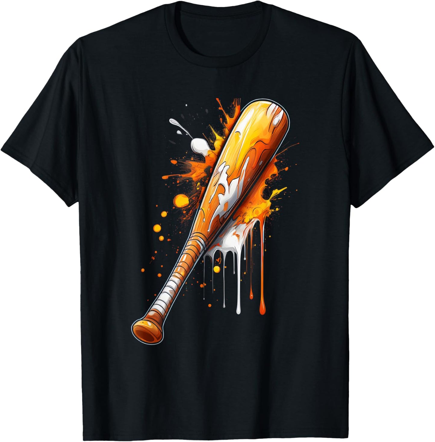 Boys Baseball, Baseball Drip For Boys Baseball Bat Dripping T-Shirt - T-Shirt | Black
