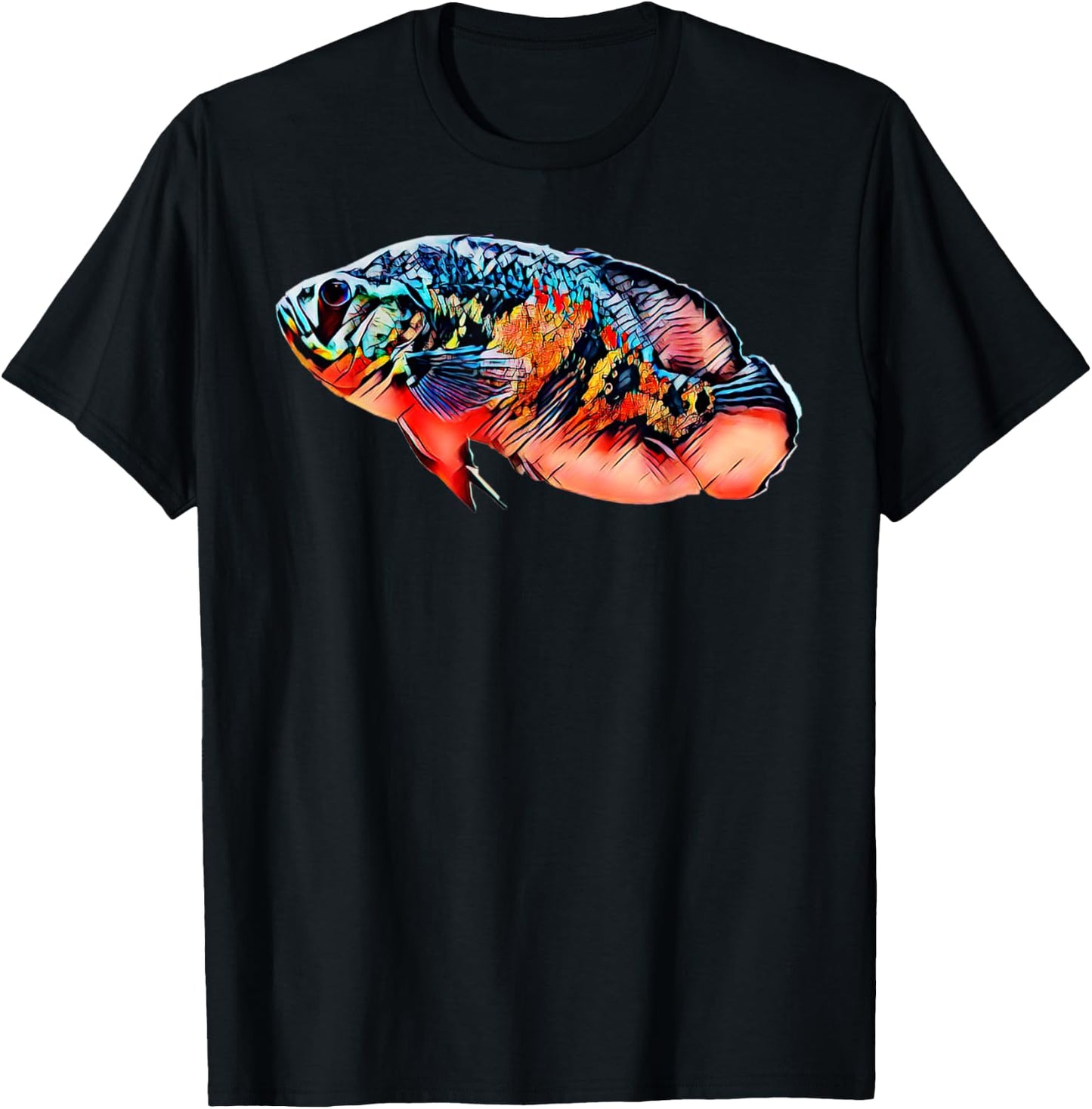 Scary Knight Clothing Tiger Oscar Cichlid Fish T-Shirt - T-Shirt | Black