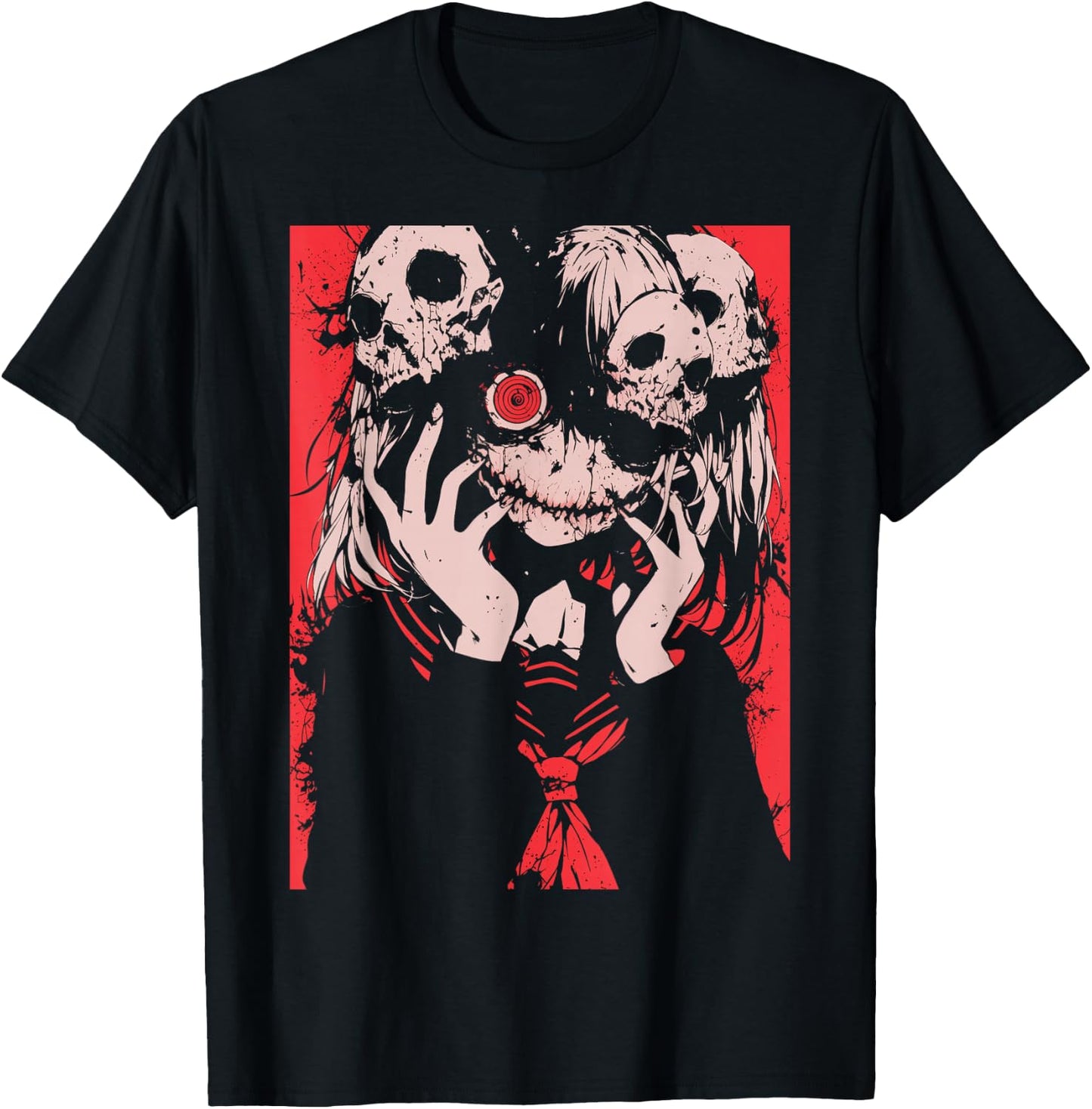 Horror Anime Manga | Japan Japanese Creepy Kawaii Goth T-Shirt - T-Shirt | Black