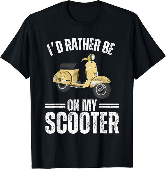 Cool Scooter Women Motorcycle Motor Biker Scoot Bike T-Shirt - T-Shirt | Black