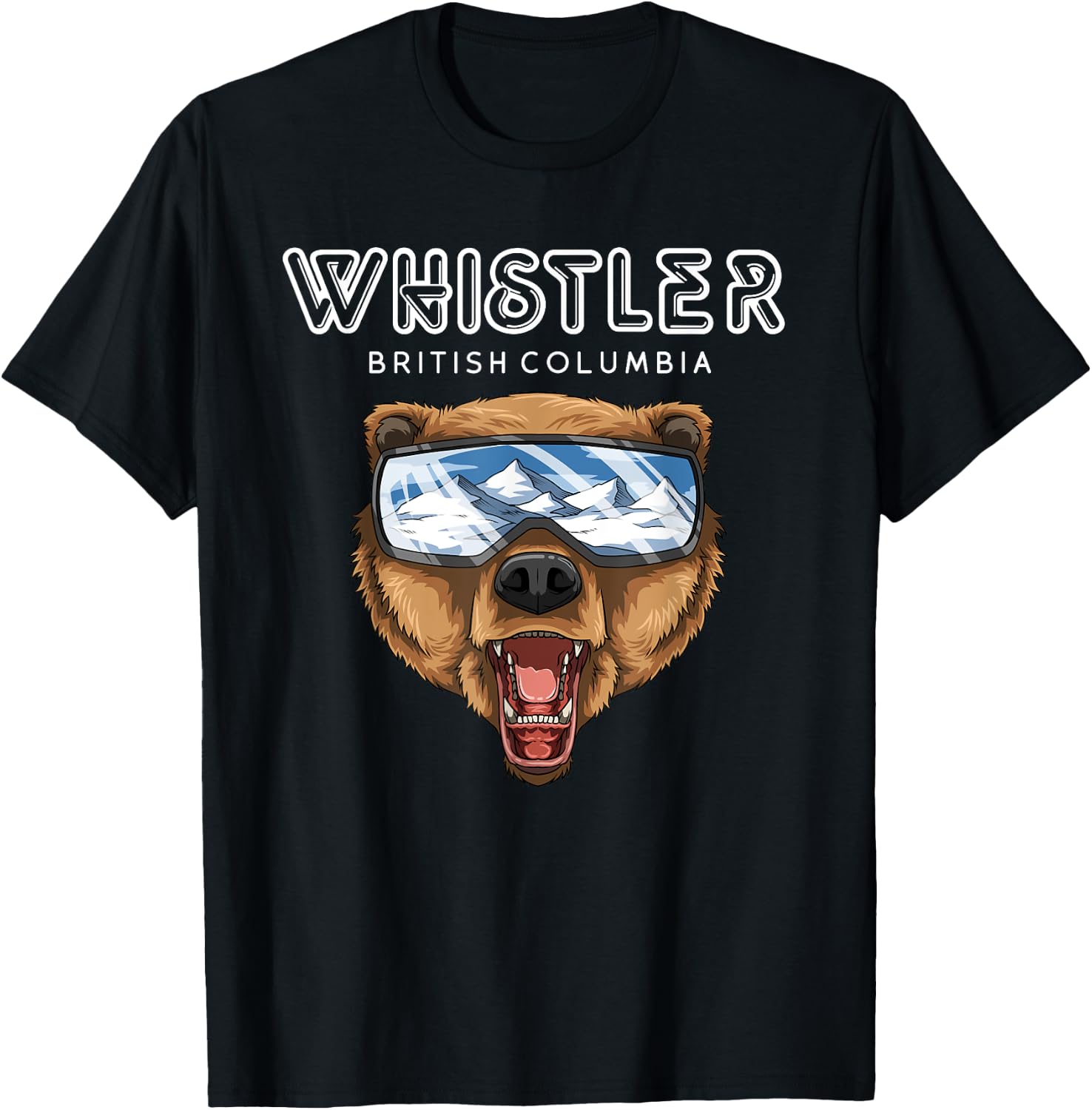 Whistler British Columbia - USA Grizzly Ski Resort 80s Gift T-Shirt - T-Shirt | Black