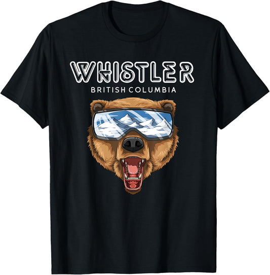 Whistler British Columbia - USA Grizzly Ski Resort 80s Gift T-Shirt - T-Shirt | Black