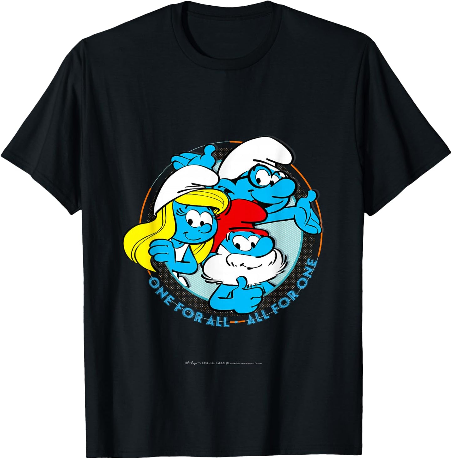 The Smurfs - One for All T-Shirt - T-Shirt | Black