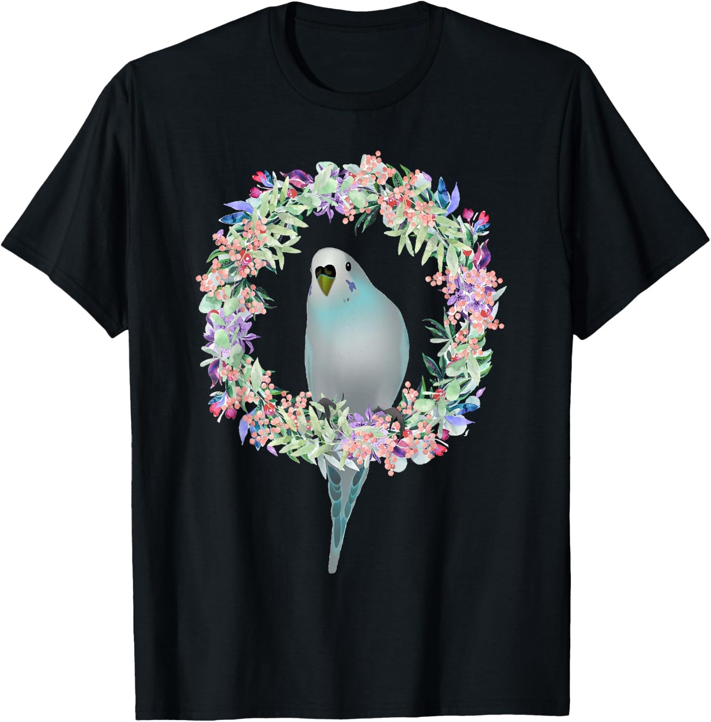 Cute budgies parakeet parrot and children T-Shirt - T-Shirt | Black