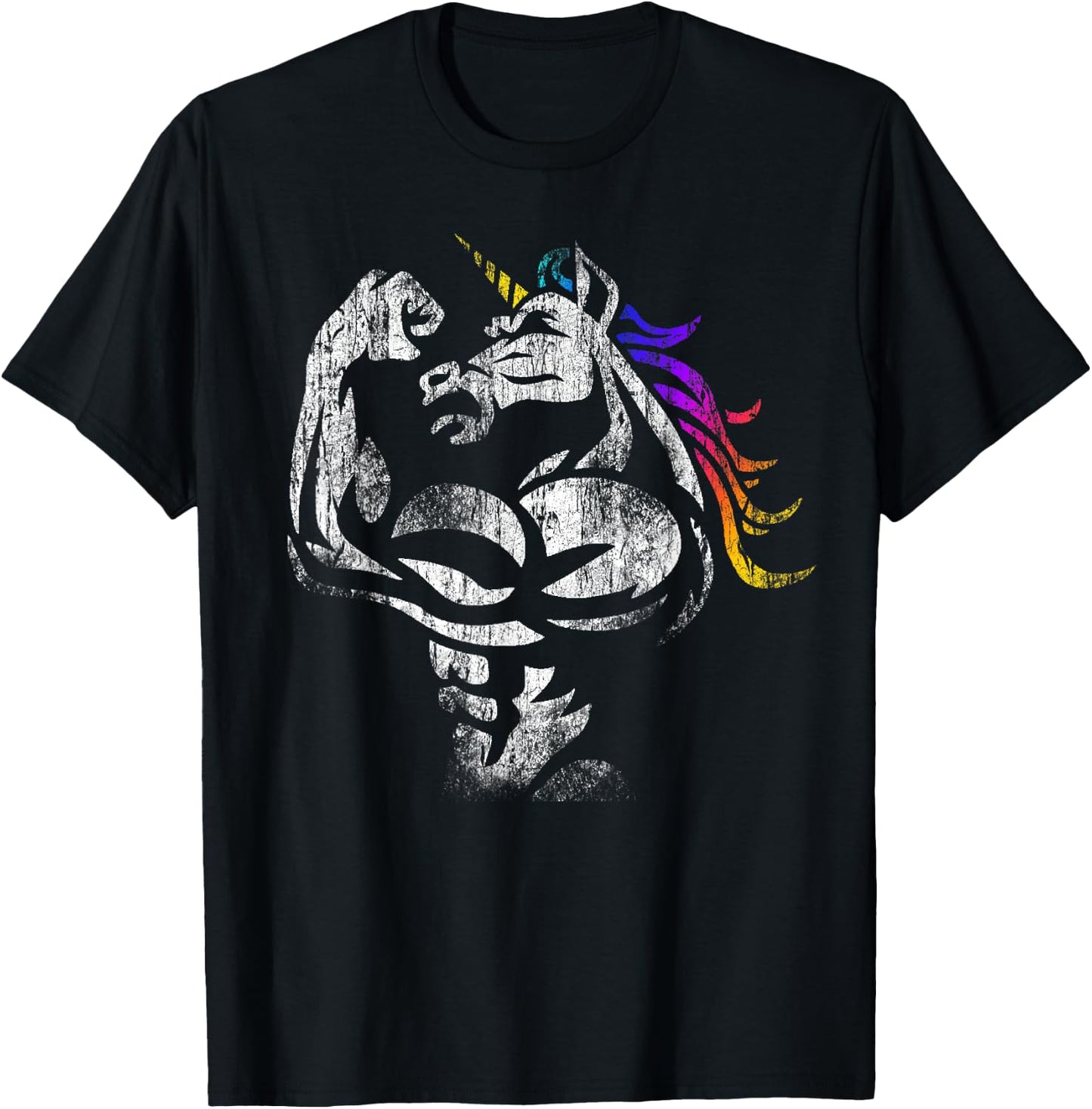 Unicorn Muscle Shirt Birthday Father's Day Gym T-Shirt - T-Shirt | Black