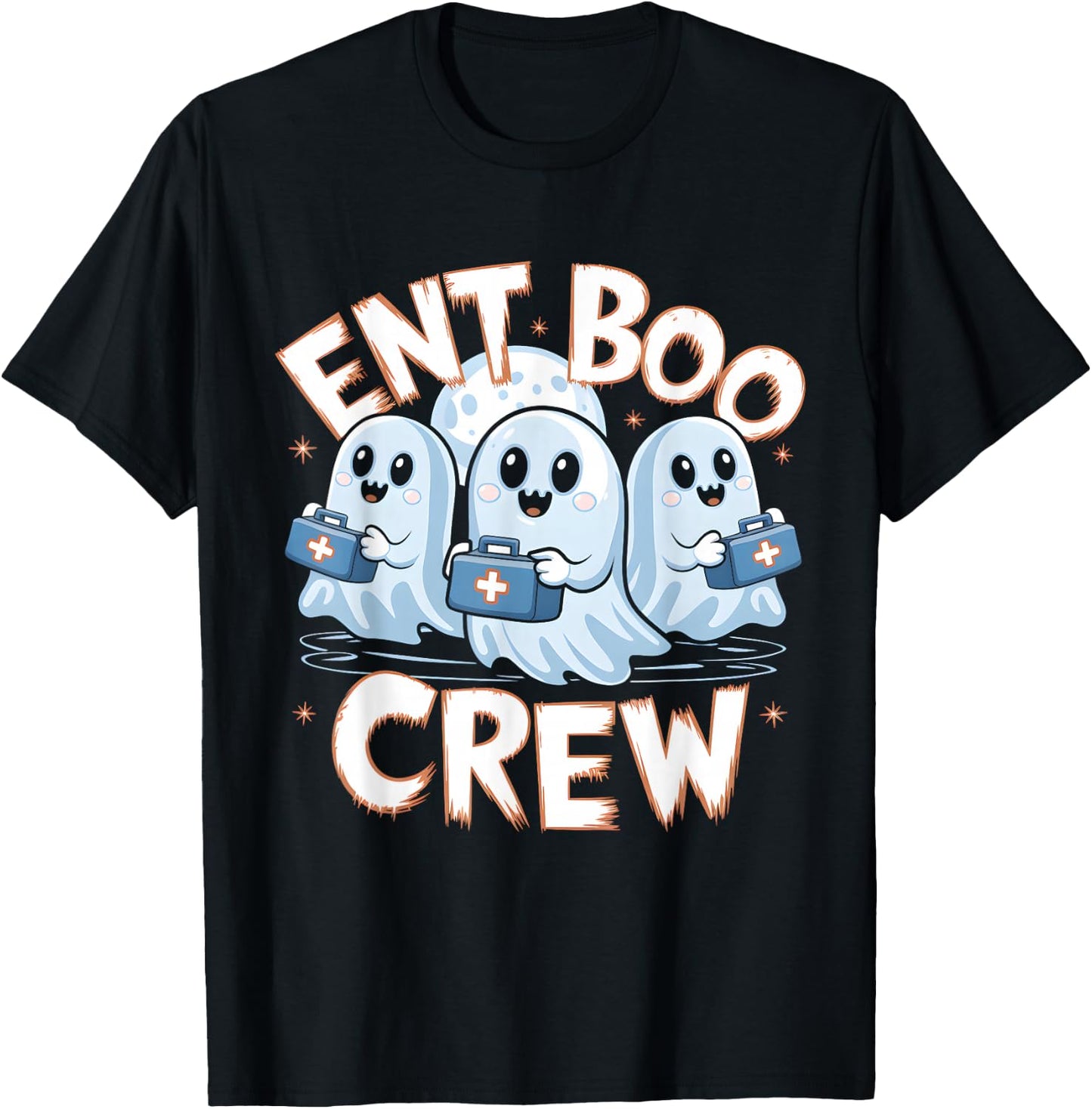 Spooky ENT Boo Crew Halloween Nurse Practitioner T-Shirt - T-Shirt | Black