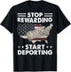 Stop Rewarding Start Deporting Vintage American Flag (BACK) T-Shirt - T-Shirt | Black