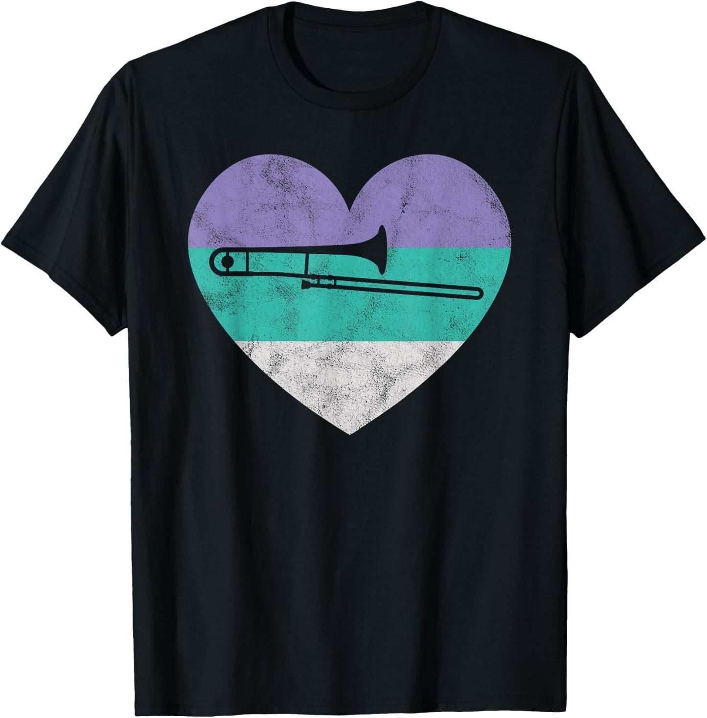 Trombone Gift Teens & Girls Retro Vintage T-Shirt - T-Shirt | Black