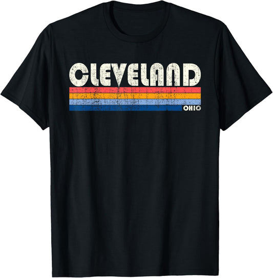 Vintage 70s 80s Style Cleveland, OH T-Shirt - T-Shirt | Black