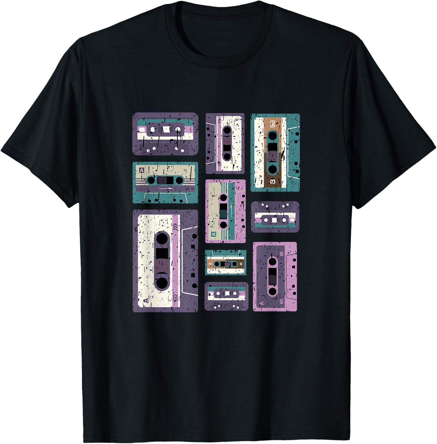 Vintage Cassette Tape Shirt Old School 80s 90s Retro Styled T-Shirt - T-Shirt | Black
