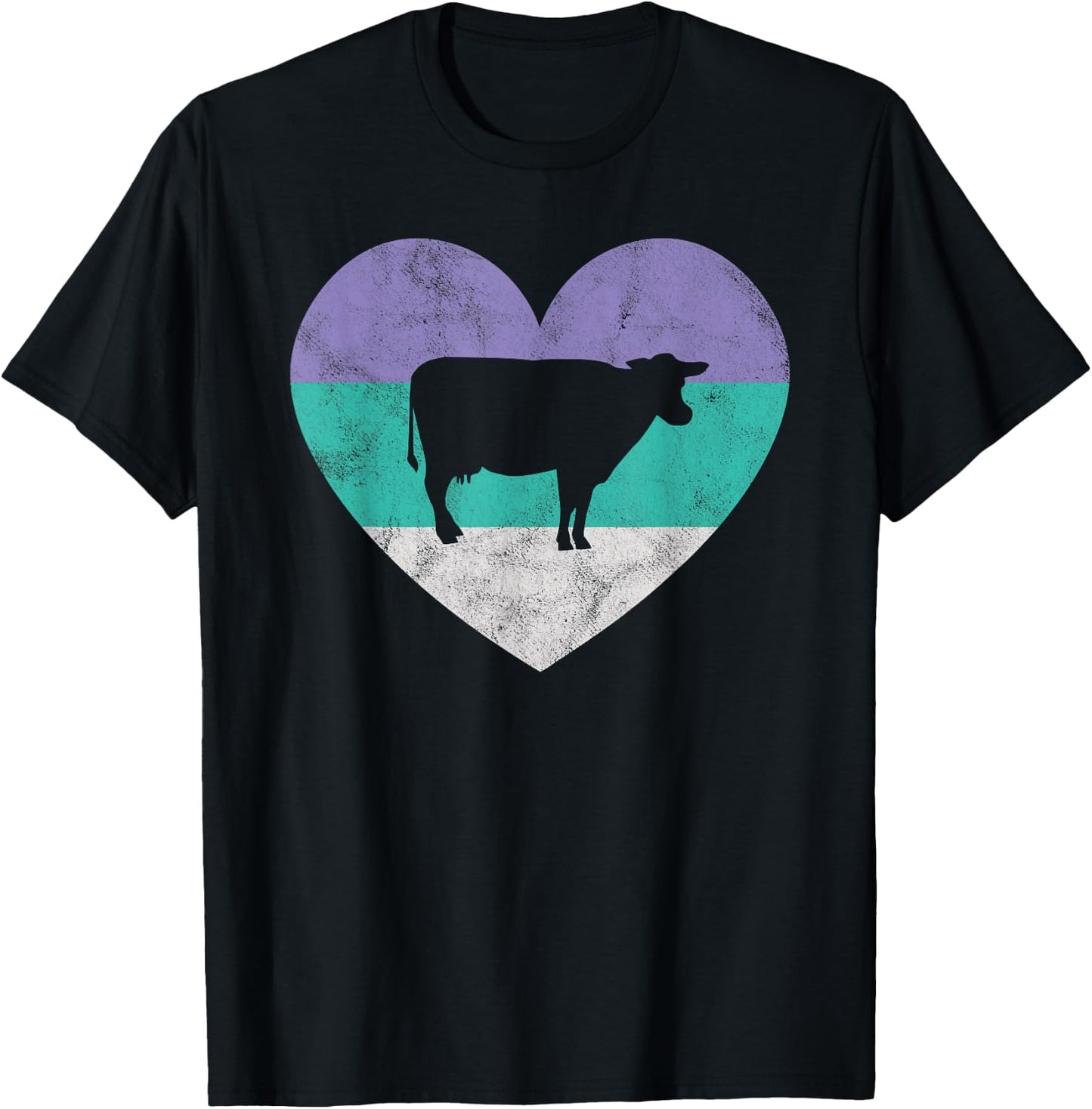 Dairy Cow Gift Shirt & Girls Retro Cute T-Shirt - T-Shirt | Black