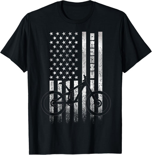 Mountain Bike 4th of July - Independence Day Patriot Flag Men T-Shirt - T-Shirt | Black