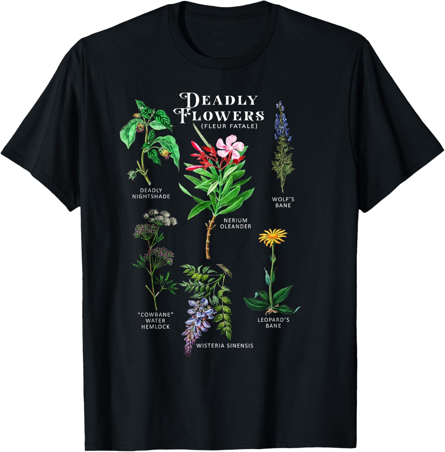 Toxic Flowers Fleur Fatale Plant Halloween Gift T-Shirt - T-Shirt | Black