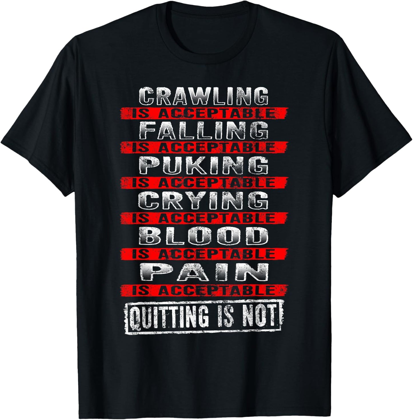 I Will Not Quit Inspirational T-Shirt - T-Shirt | Black
