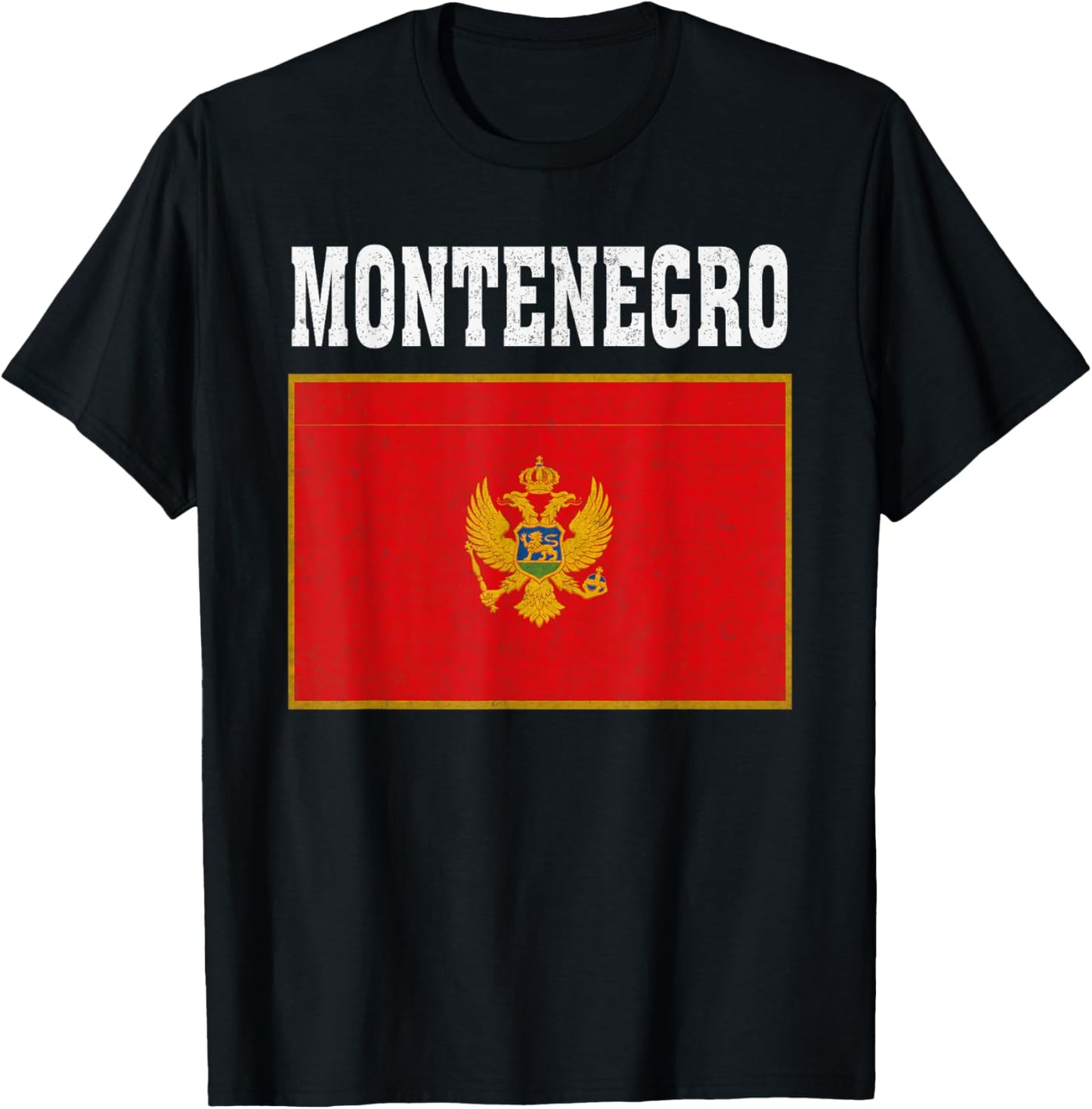 Montenegro Flag Patriotic National Roots Souvenir T-Shirt - T-Shirt | Black