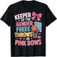 Basketball Gender Reveal Keeper Free Throws Or Pink Bows T-Shirt - T-Shirt | Black