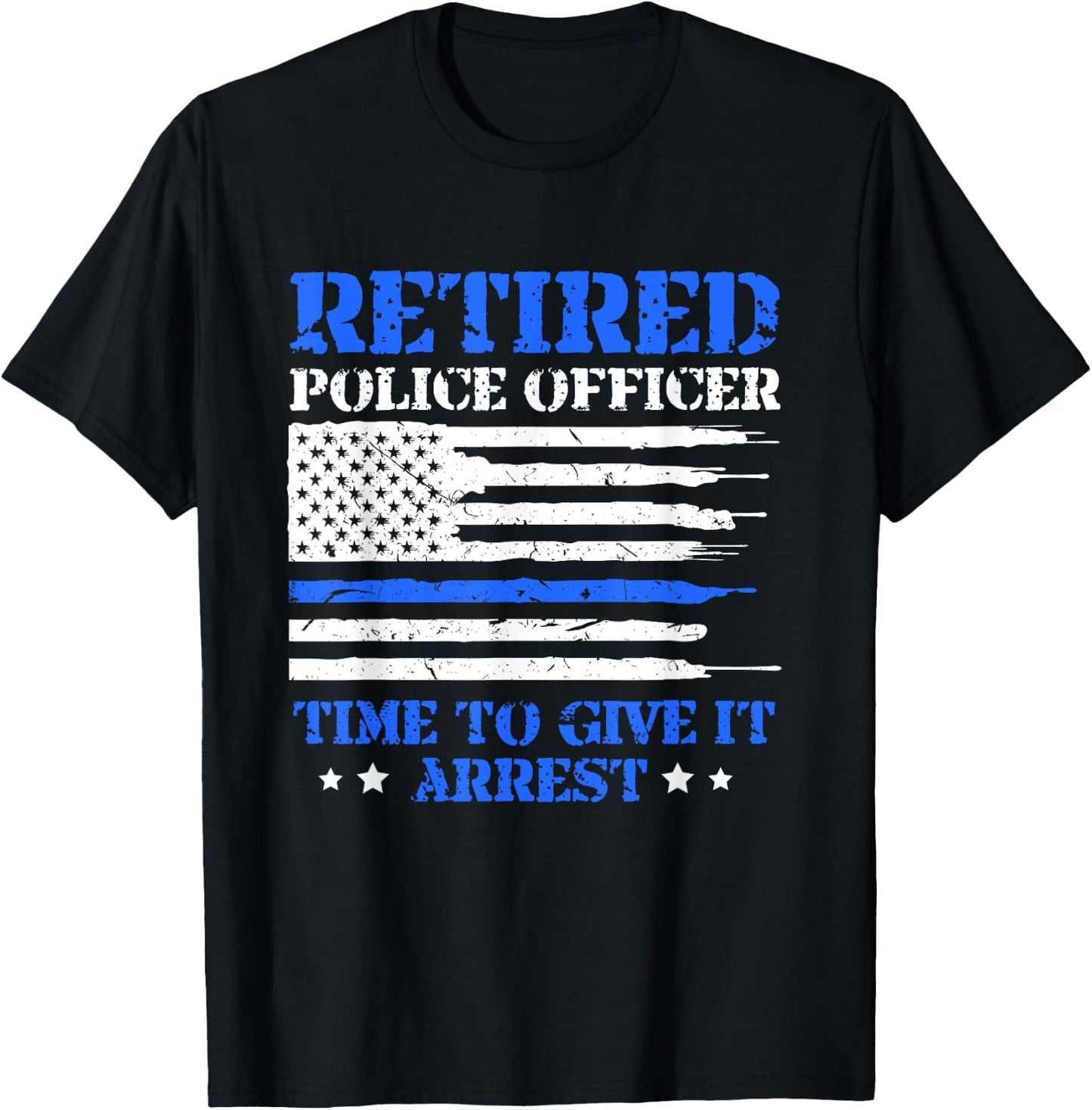 Police Officer Retirement Appreciation Gift Shirts -Adults Black Modern Letter Print Small Short Sleeve T-Shirt - T-Shirt | Black