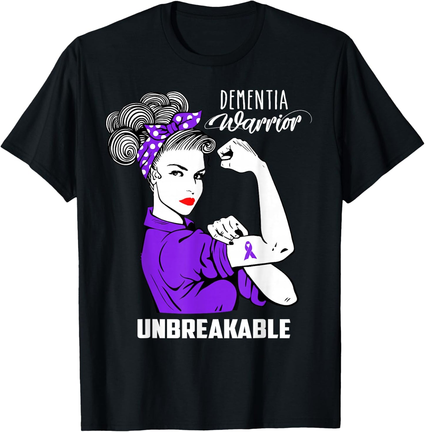 Dementia Warrior Unbreakable Shirt Dementia Awareness Gift T-Shirt - T-Shirt | Black