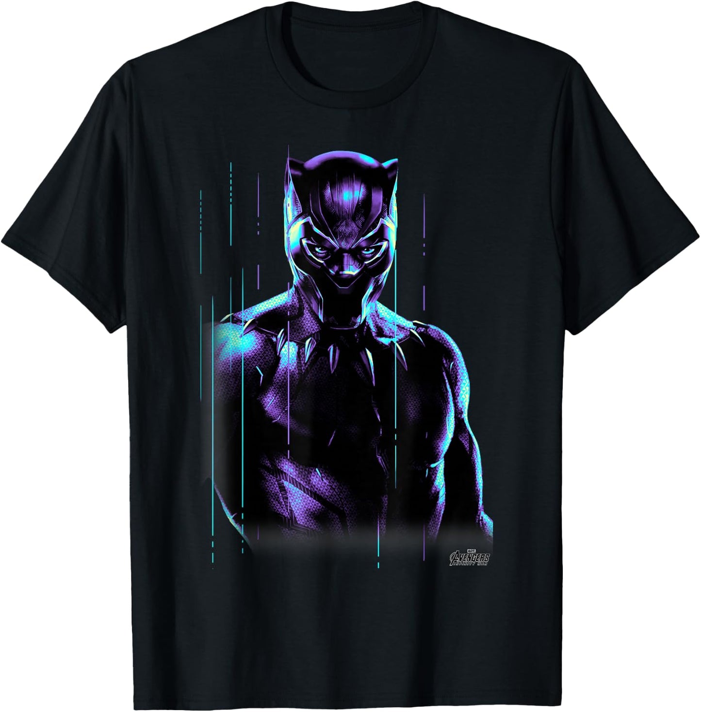 Marvel Infinity War Black Panther Neon Glow Graphic T-Shirt - T-Shirt | Black