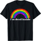 Funny Sarcastic Dark Humor Vintage Rainbow I'm Dead Inside T-Shirt - T-Shirt | Black