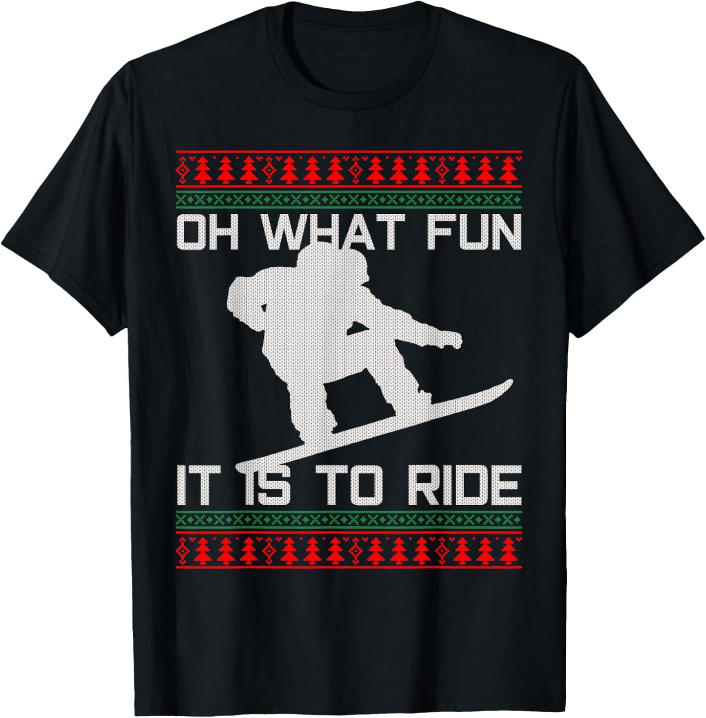 Snowboard Ugly Christmas - Christmas Funny Gift T-Shirt - T-Shirt | Black