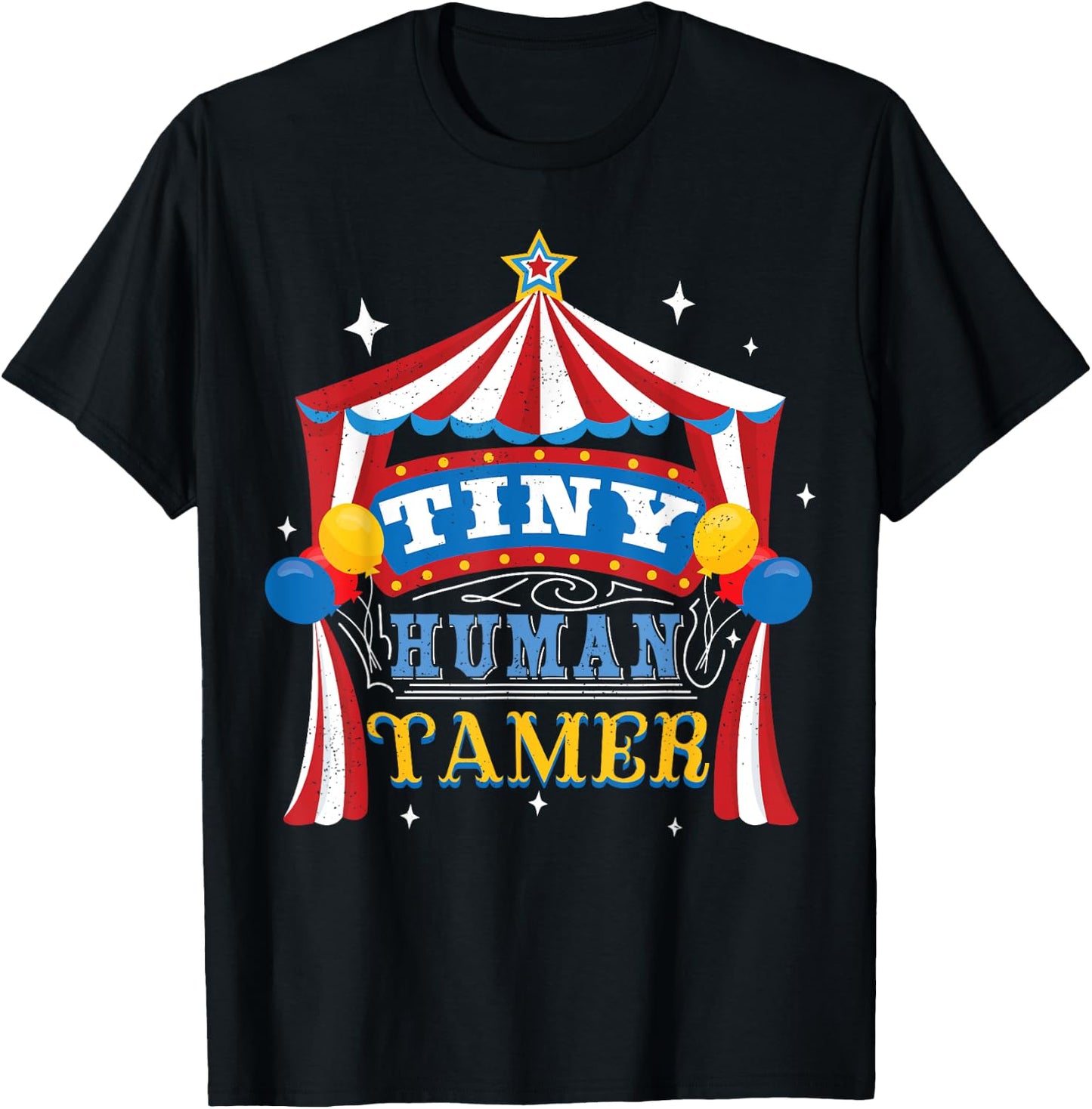 Fun Tiny Human Tamer Gift Design For Parents T-Shirt - T-Shirt | Black