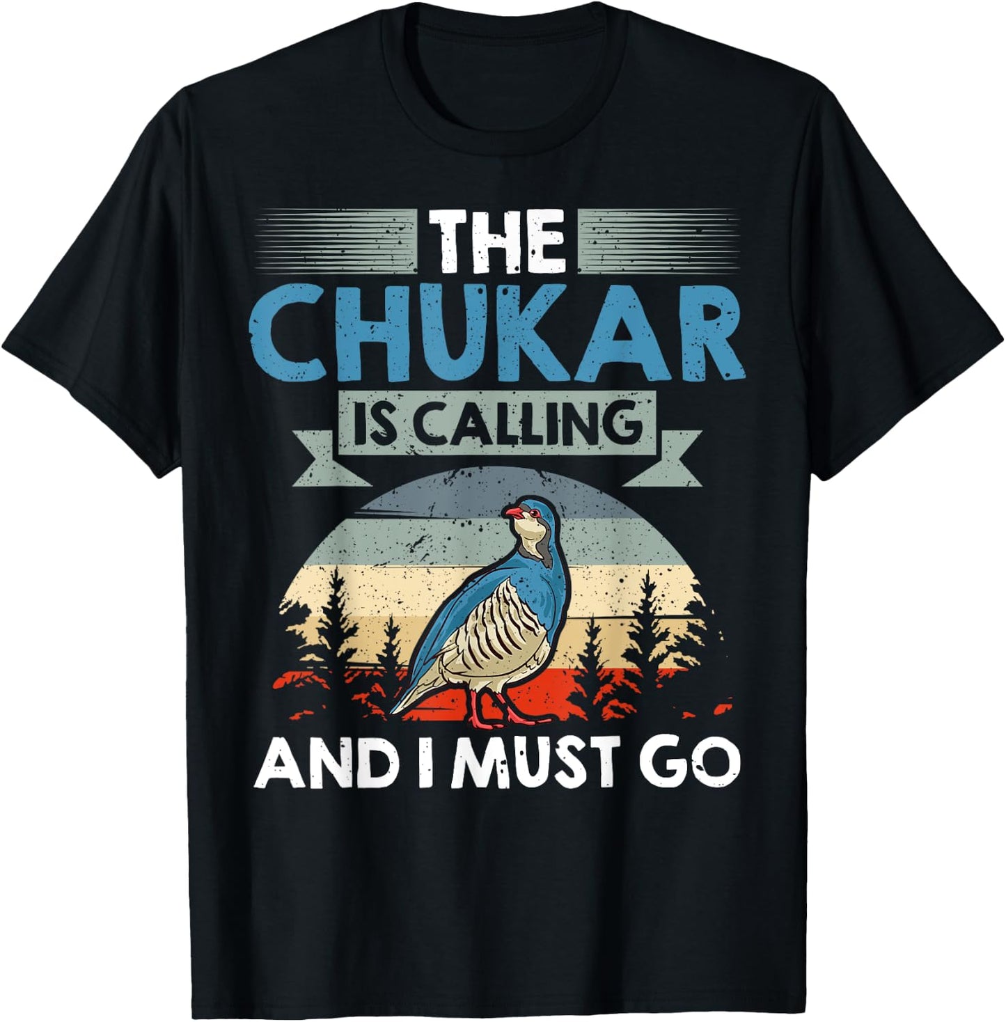 Chukar Hunting Flying Bird Animals Hunt T-Shirt - T-Shirt | Black