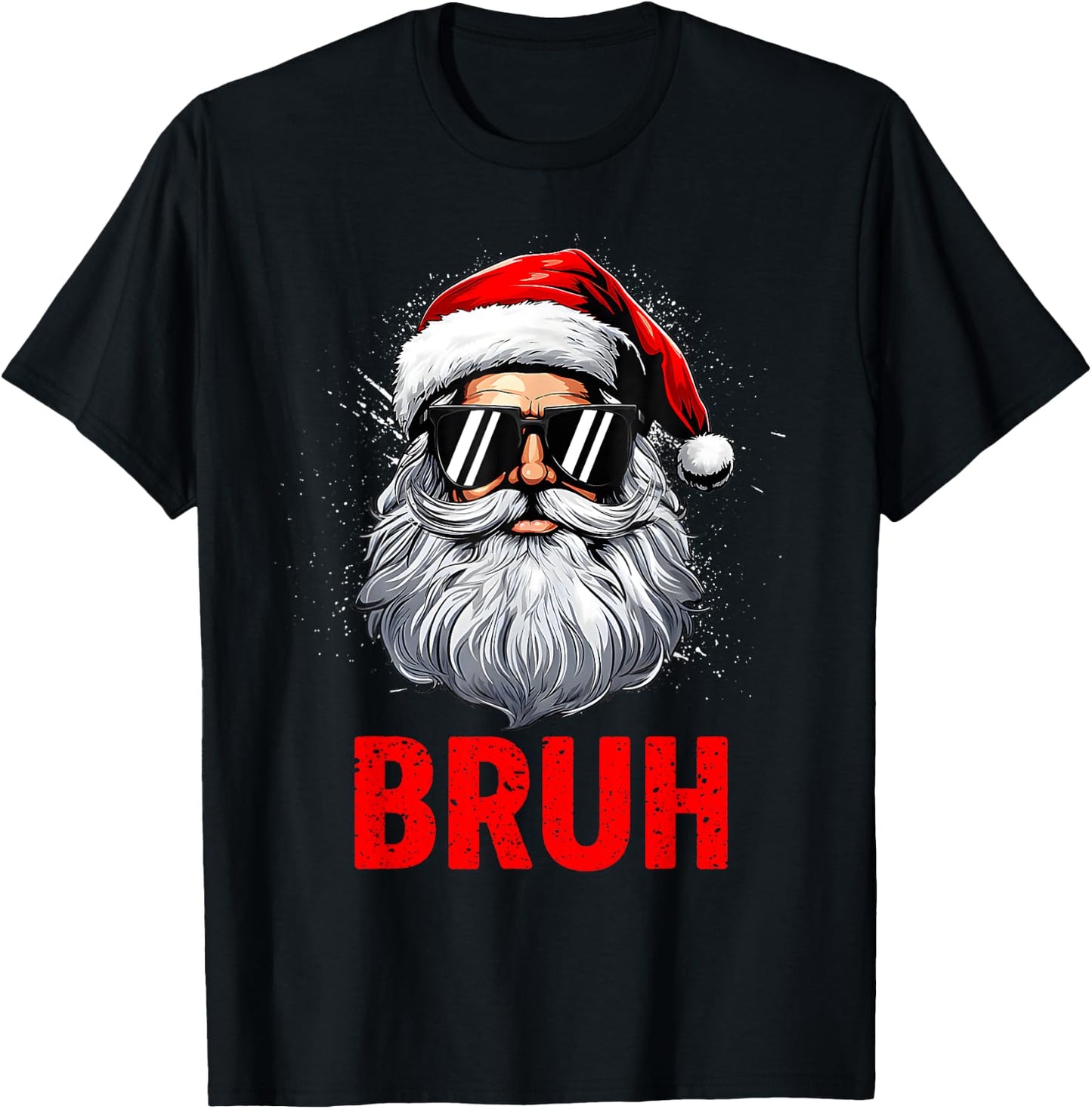 Bruh Funny Santa Claus Groovy T-Shirt - T-Shirt | Black