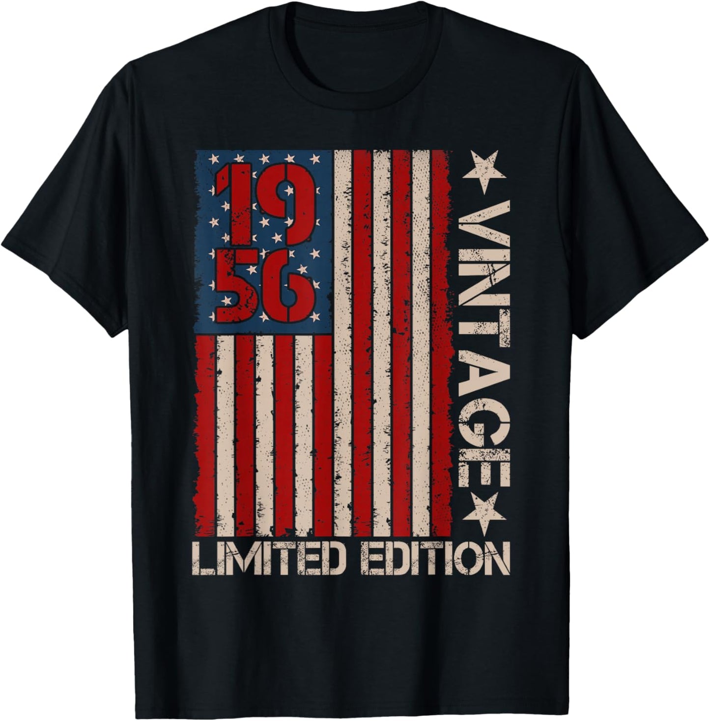 Vintage 1956 Limited Edition 70th Birthday 4th of July Men T-Shirt - T-Shirt | Black