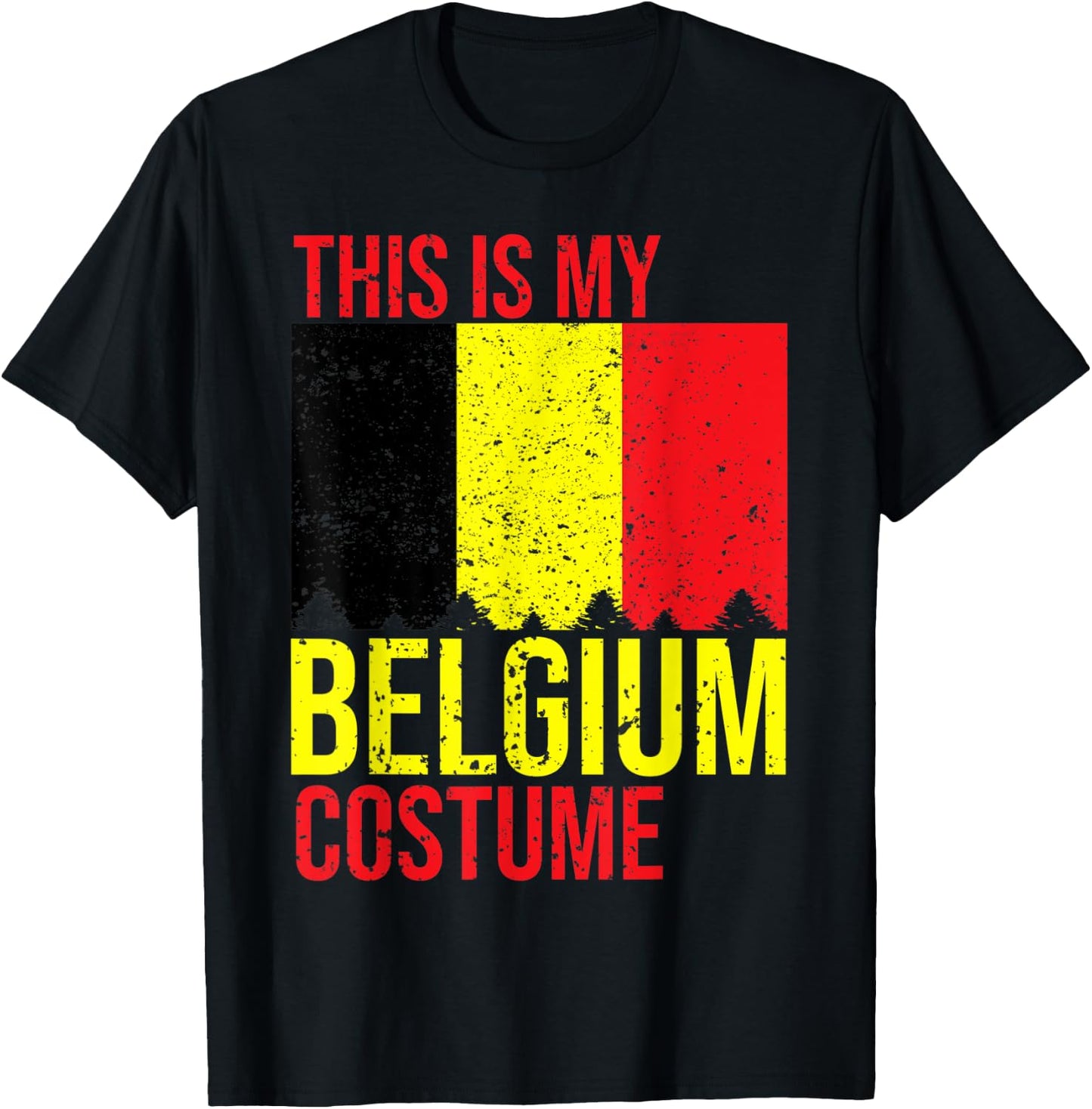 Vintage This Is My Belgium Flag Costume for Halloween T-Shirt - T-Shirt | Black