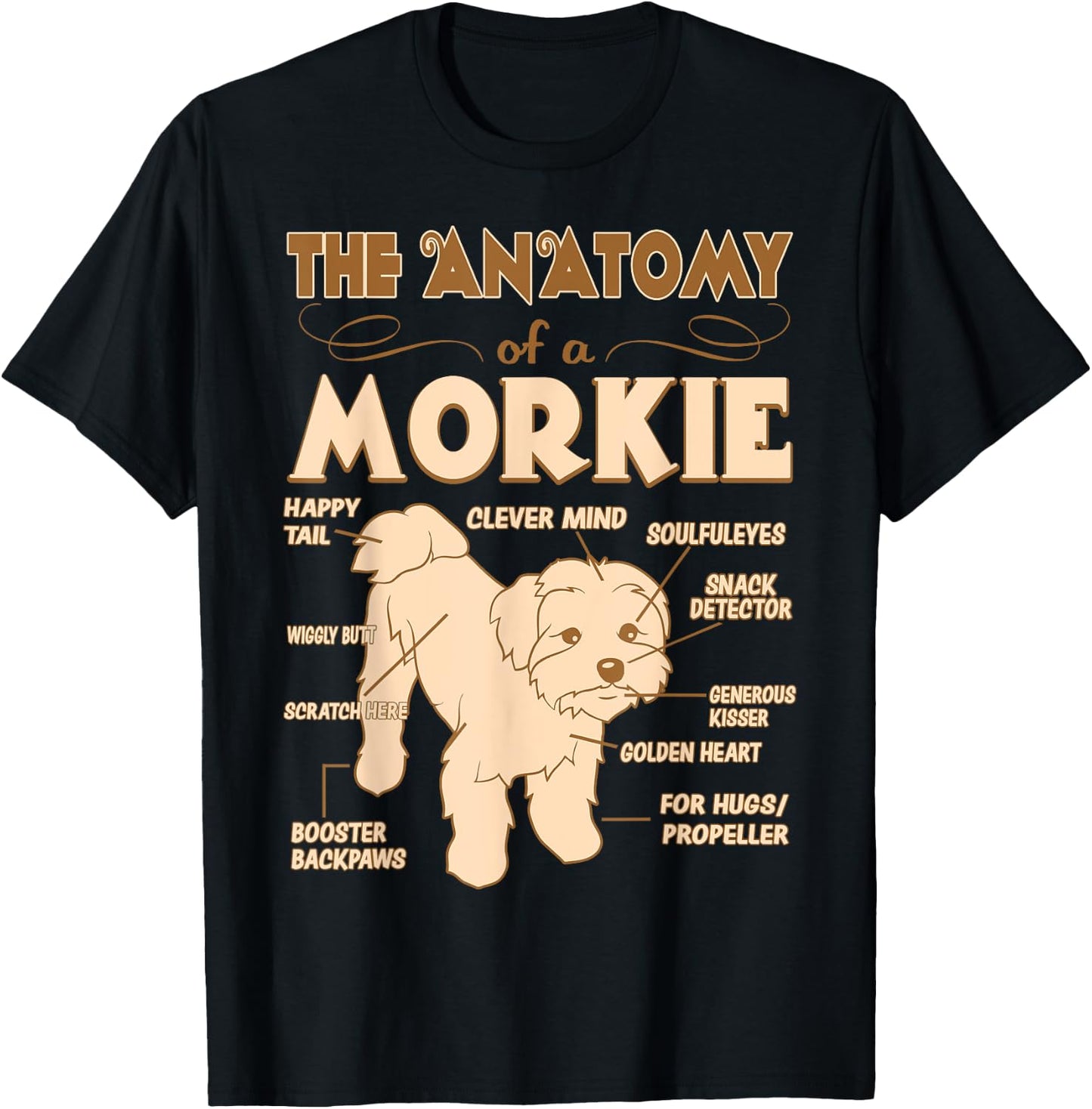 The Anatomy Of Morkie Pet Lovers Gift T-Shirt - T-Shirt | Black