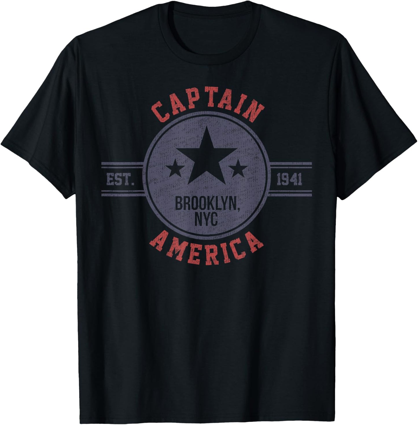 Marvel Captain America Vintage Est.1941 Star Badge T-Shirt - T-Shirt | Black