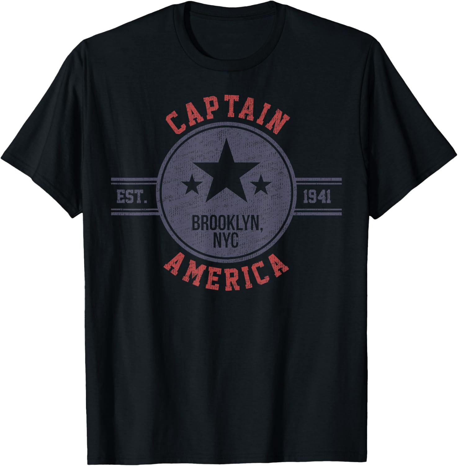 Marvel Captain America Vintage Est.1941 Star Badge T-Shirt - T-Shirt | Black
