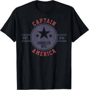 Marvel Captain America Vintage Est.1941 Star Badge T-Shirt - T-Shirt | Black