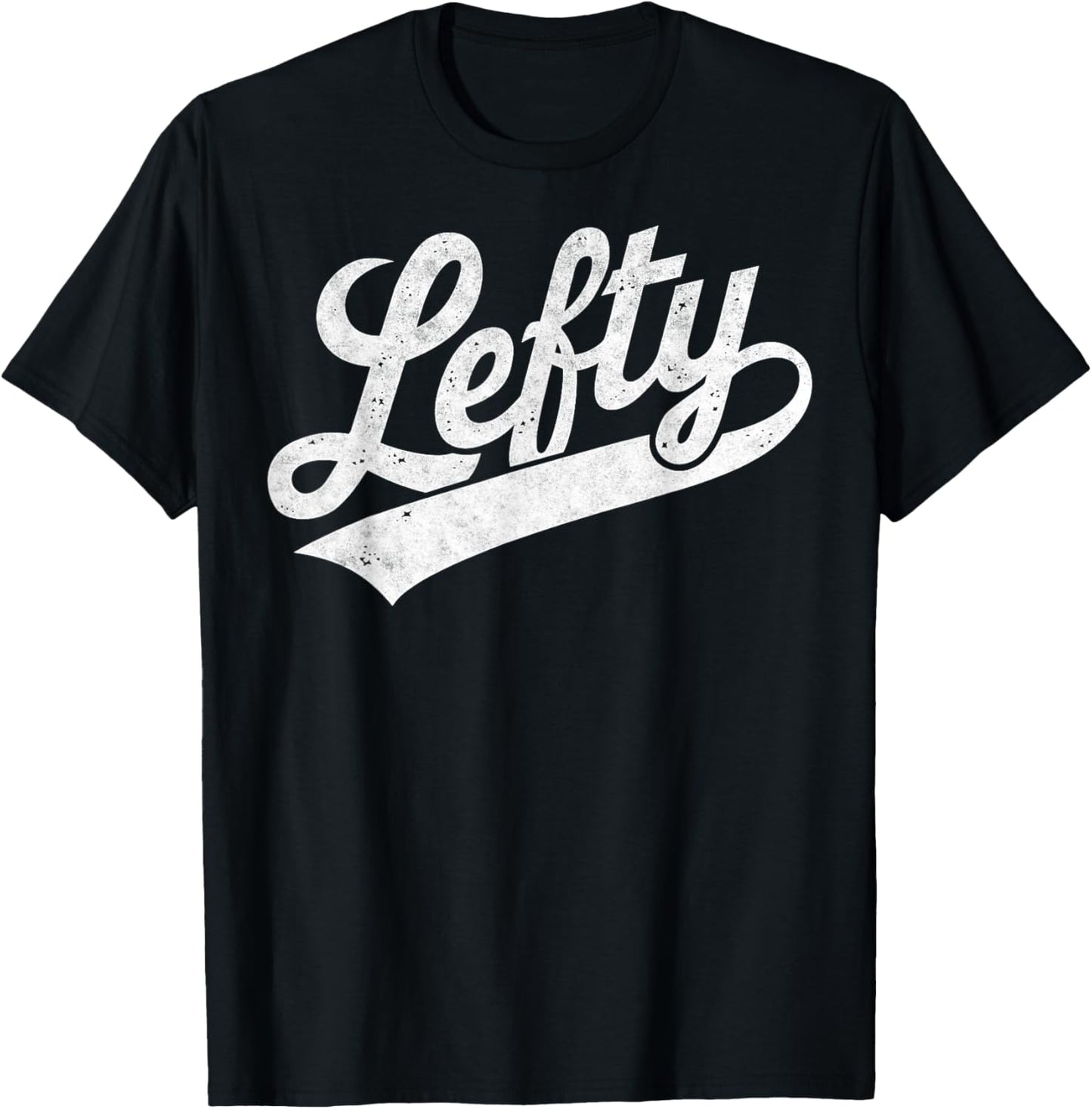 Vintage Baseball Lefty Left Handed Baseball Player T-Shirt - T-Shirt | Black