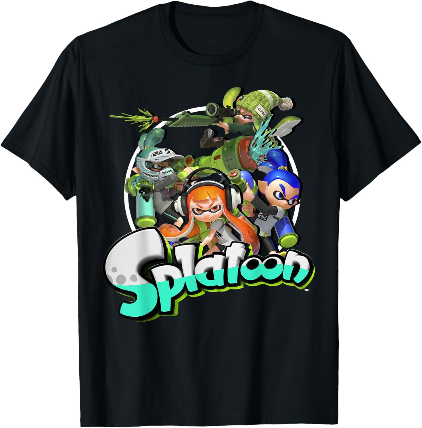 Nintendo Splatoon Inkling Squid Kids Logo Graphic T-Shirt - T-Shirt | Black
