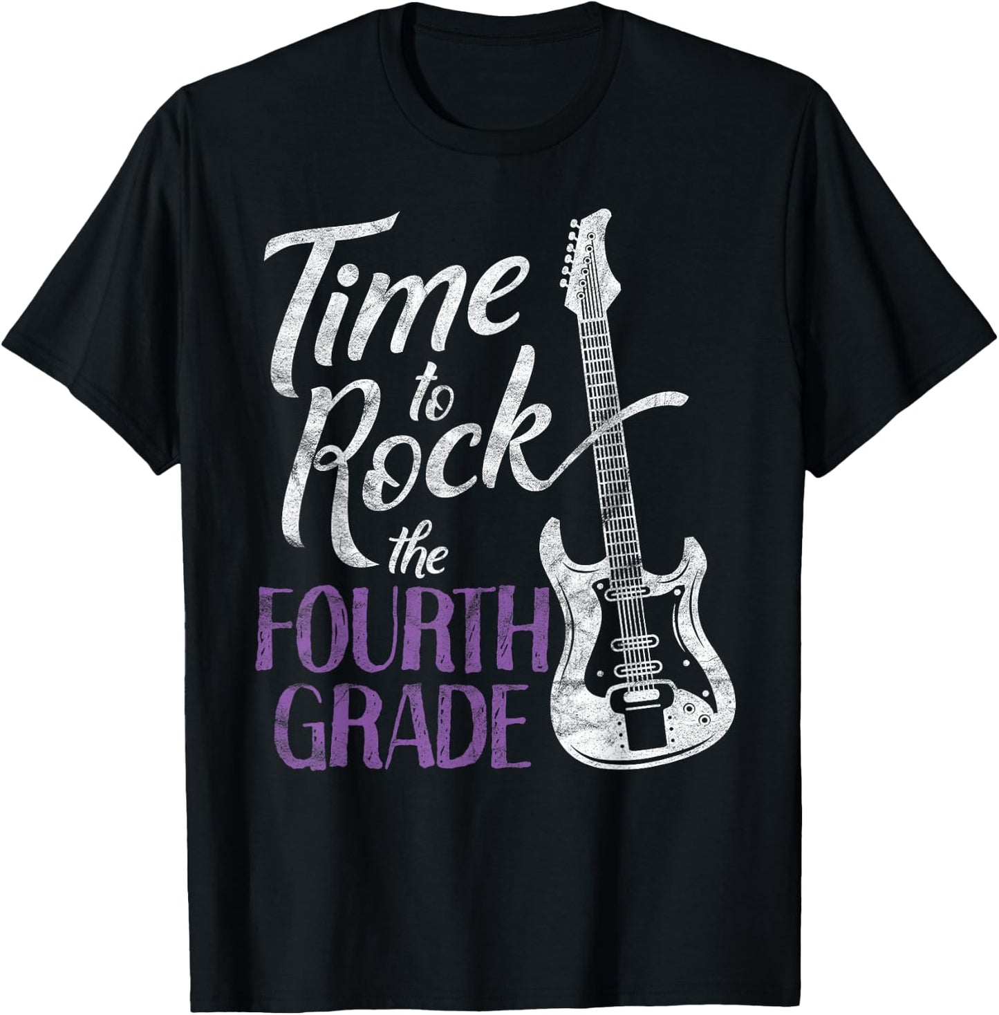 First Day of School Time to Rock the 4th Grade T-Shirt - T-Shirt | Black